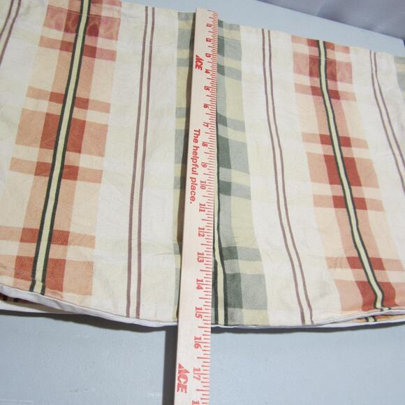 Vintage Valance Plaid Scalloped Window Treatments Kitchen Country Set 6 Handmade - Picture 8 of 10